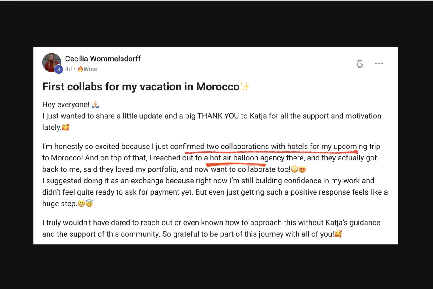 Cecilia — first collabs in Morocco